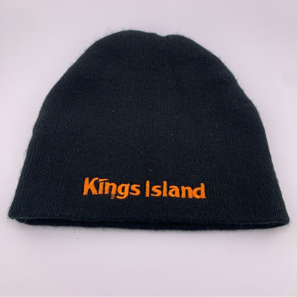 Kings Island Amusement Park Roller Coasters Gothic Skull Black Beanie OSFA
